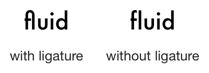Ligatures: the “Futura” font family contains special symbols for character combinations like “fl”.